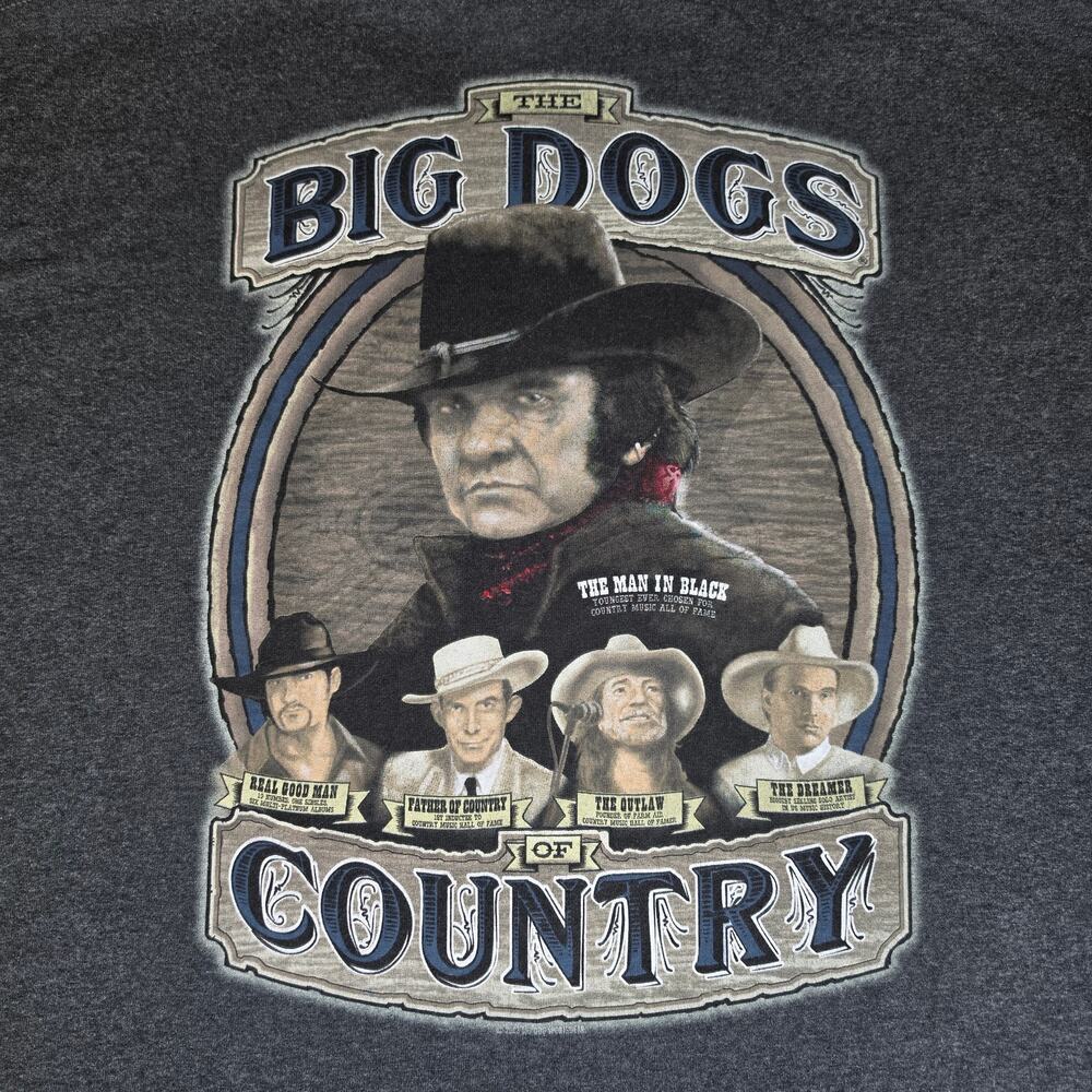 Big Dogs Country T-Shirt XXL Gray Johnny Cash Willie Nelson Hank Williams Brooks - Picture 3 of 10
